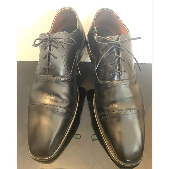Allen Edmonds Evanston Men's BLACK Leather Shoes Lace-up Cap Toe Size 13B - Picture 2 of 12